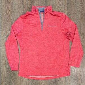 Vineyard Vines Coral Salmon Quarter-Zip Pullover Clubhouse Tech Golf Shirt Large